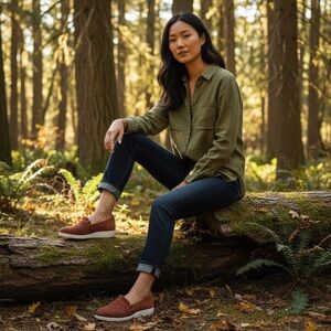 ANTONIO MELANI Loafer Women’s Rust/Terracotta Ruched Textured Size-8 EUC